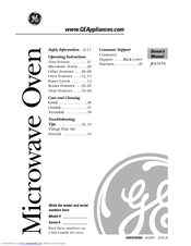 GE JES1656SJ - 1.6 cu. Ft. Full-Size Microwave Owner's Manual