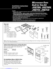GE JX827WN Installation Instructions