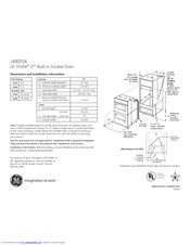 GE Profile JK955SKSS Dimensions And Installation Information