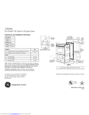 GE Profile JT955SKSS Dimensions And Installation Information