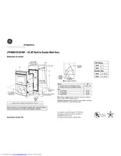 GE JTP48BFBB Dimensions And Installation Information