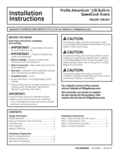 GE Profile Advantium PSB1000N Installation Instructions Manual