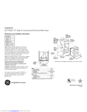 GE Profile PK956SM Dimensions And Installation Information