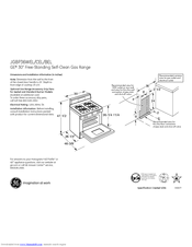 GE JGBP36BELBB Dimensions And Installation Information