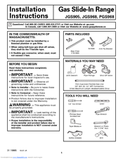 GE JGS968SHSS Installation Instructions Manual