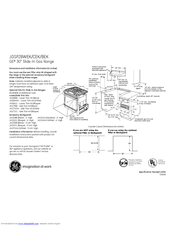 GE JGSP28CEKCC Dimensions And Installation Information