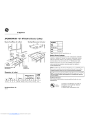 GE JP626WFWW Dimensions And Installation Information