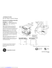 GE JSP39WKWW Dimensions And Installation Information