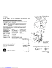 GE JSP39DN Dimensions And Installation Information