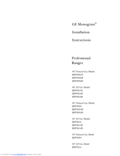 GE Monogram ZDP48N4GDSS Installation Instructions Manual