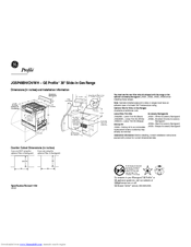 GE Profile JGSP48WHWW Dimensions And Installation Information