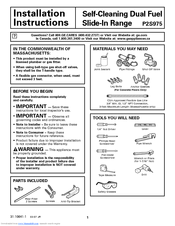 GE Profile P2S975WEM Installation Instructions Manual