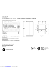 GE CustomStyle GSC23KGT Dimensions And Installation Information