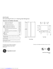 GE CustomStyle GSC23LGR Dimensions And Installation Information