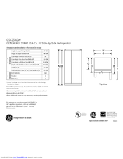 GE GSF25LGW Dimensions And Installation Information