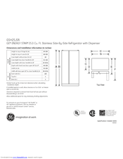 GE GSH25JSRSS Dimensions And Installation Information