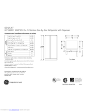 GE GSH25JSTSS Dimensions And Installation Information