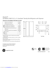 GE GSL22JFTBS Dimensions And Installation Information