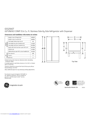 GE GSS25KSTSS Dimensions And Installation Information