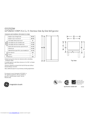 GE GSS25QSWSS Dimensions And Installation Information