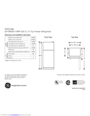 GE GTK17JBXBS Dimensions And Installation Information