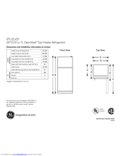 GE GTL22JCPBS Dimensions And Installation Information