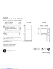 GE GTS18ISXSS - 18' Refrigerator Dimensions And Installation Information