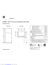 GE GTS22KCP Specifications