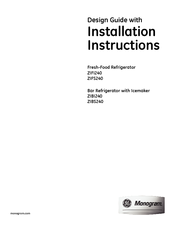 Monogram Monogram ZIBS240PSS Installation Instructions Manual