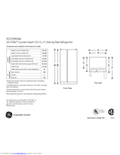 GE Profile PCF23MGW Dimensions And Installation Information
