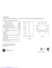 GE Profile PCF23PGW Dimensions And Installation Information