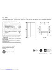 GE Profile PCF25PGT Dimensions And Installation Information