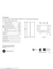 GE Profile PCF25PGW Dimensions And Installation Information