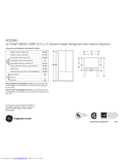 GE PFSS2MIYSS Dimensions And Installation Information
