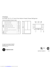 GE Profile PFSS5RKZ Dimensions And Installation Information
