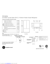 GE PFIC1NFWWV - Trim 20.9 cu. Ft. Refrigerator Dimensions And Installation Information