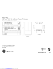 GE Profile PFS22MBS Dimensions And Installation Information