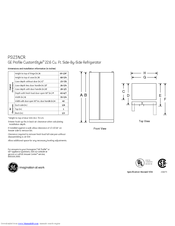 GE PSI23NCR - Profile 22.6 cu. Ft Dimensions And Installation Information