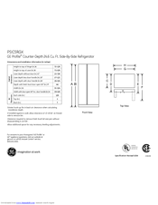 GE PSIC5RGXBV - Profile 24.6 cu. Ft. Refrirator Dimensions And Installation Information