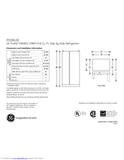 GE Profile ENERGY STAR PSS26LGS Dimensions And Installation Information