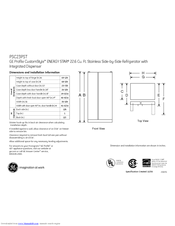 GE Profile CustomStyle PSC23PSTSS Dimensions And Installation Information