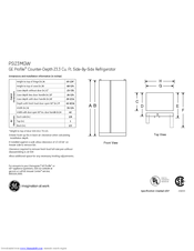 GE Profile PSI23MGW Dimensions And Installation Information