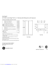 GE Profile CustomStyle PSI23NGT Dimensions And Installation Information