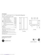 GE Profile PSI23NGW Dimensions And Installation Information