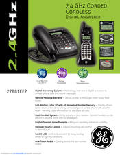 GE 27881FE2 Specifications