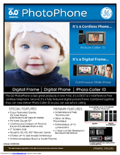 GE PhotoPhone 27956FE1 Specifications