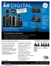 GE 28821FE3 - Dect 6.0 Digital Cordless Phone Specifications