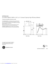 GE WPRE6150KWT - Profile Series 27-in Ing Washer Dimensions And Installation Information