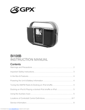 GPX BI108B Instruction Manual