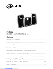 GPX HI208B Instruction Manual
